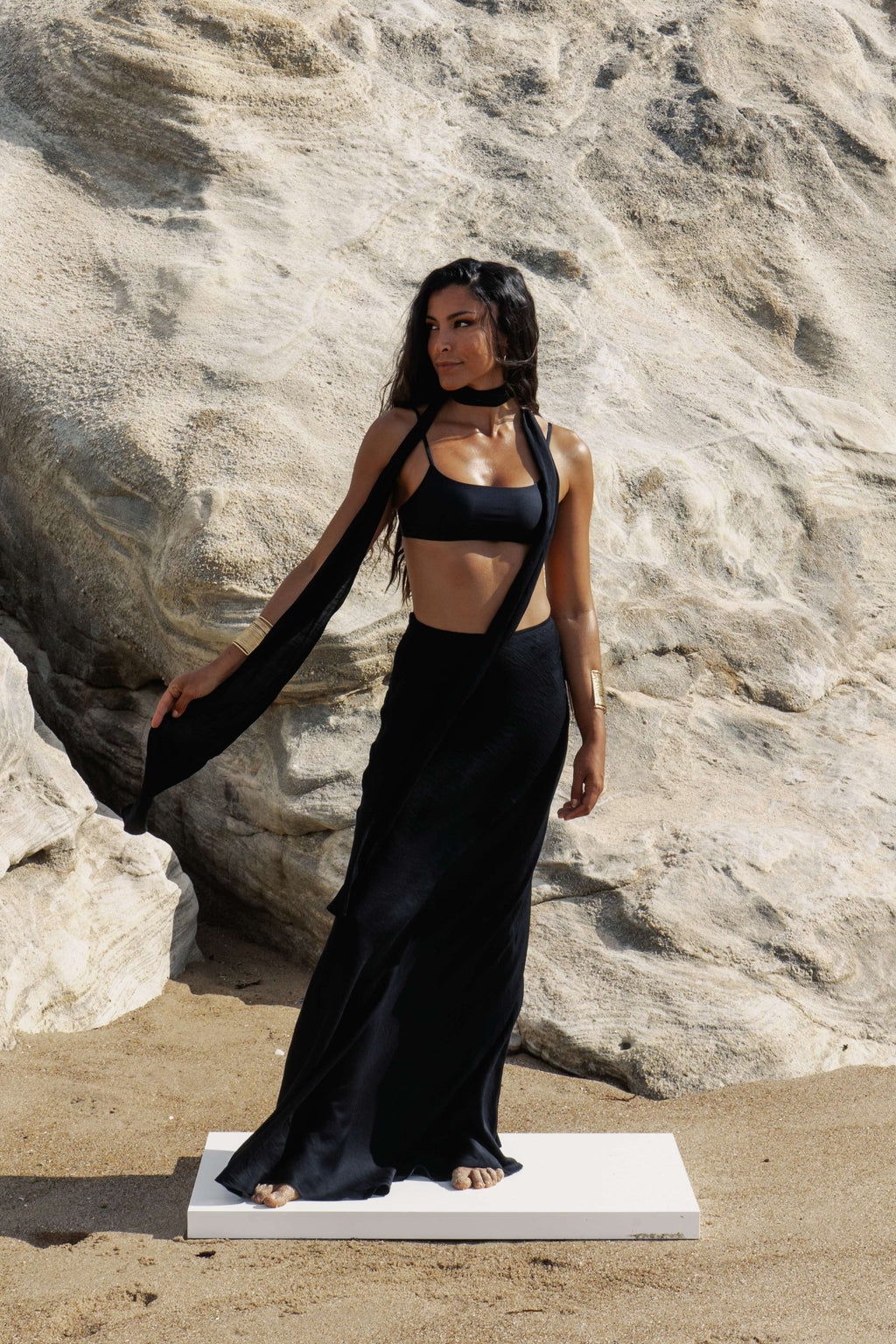 Obsidian | Black Skirt and Scarf