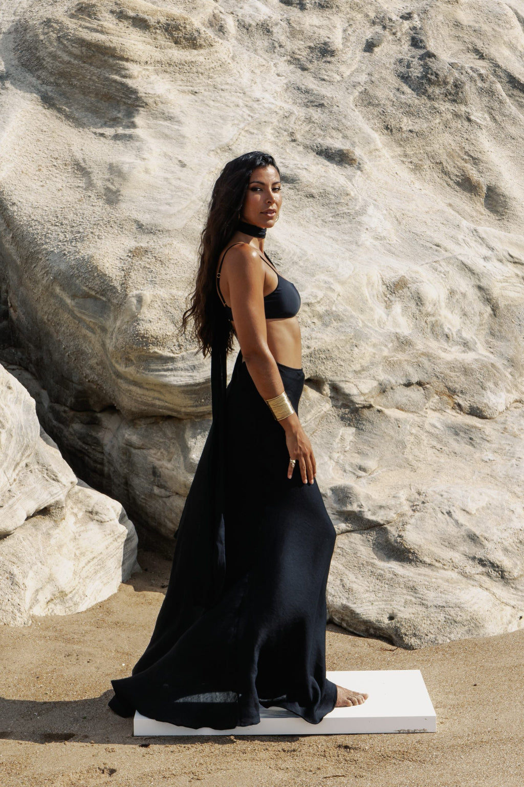 Obsidian | Black Skirt and Scarf