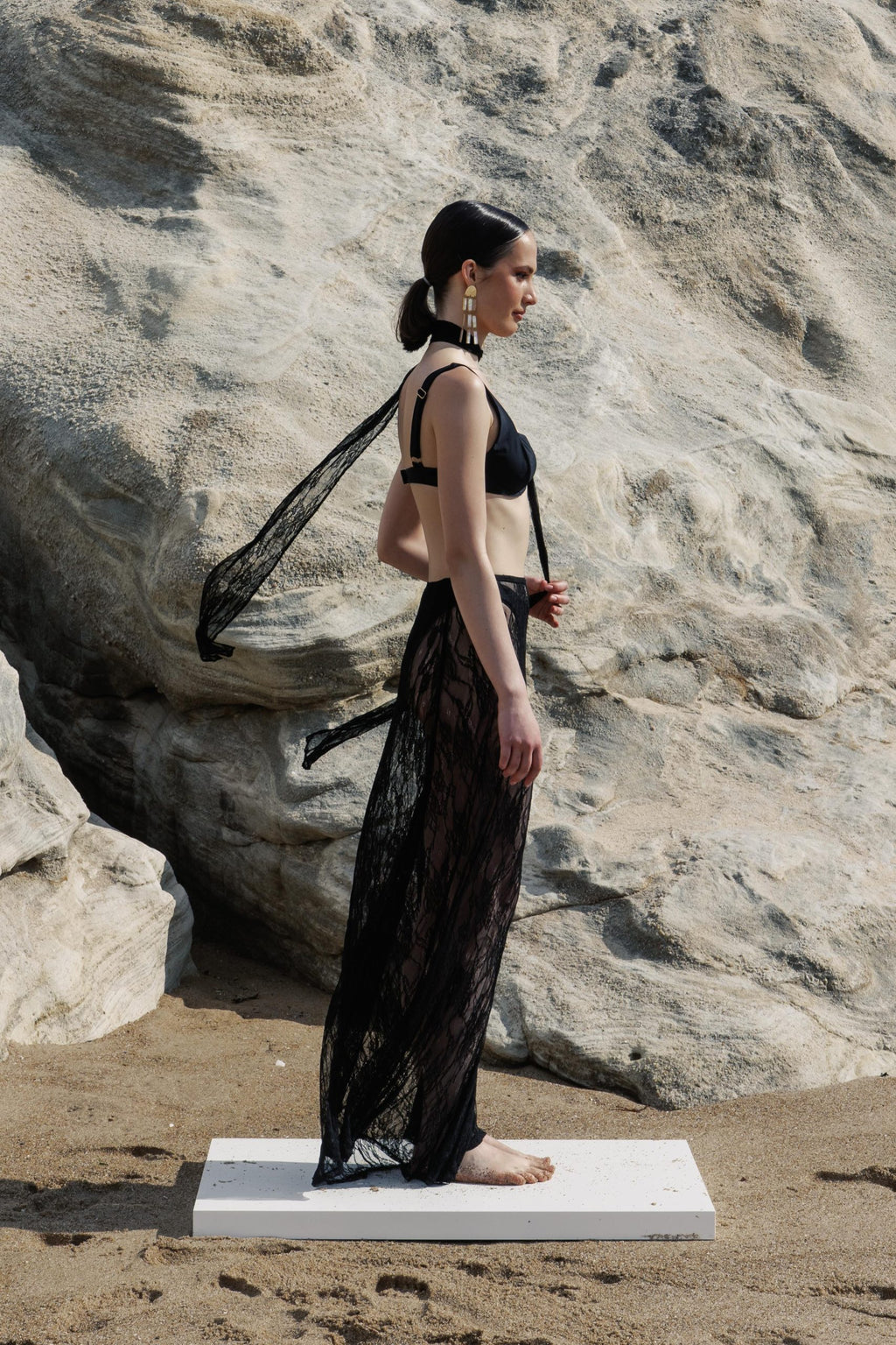 Raven | Black Lace Skirt and Scarf