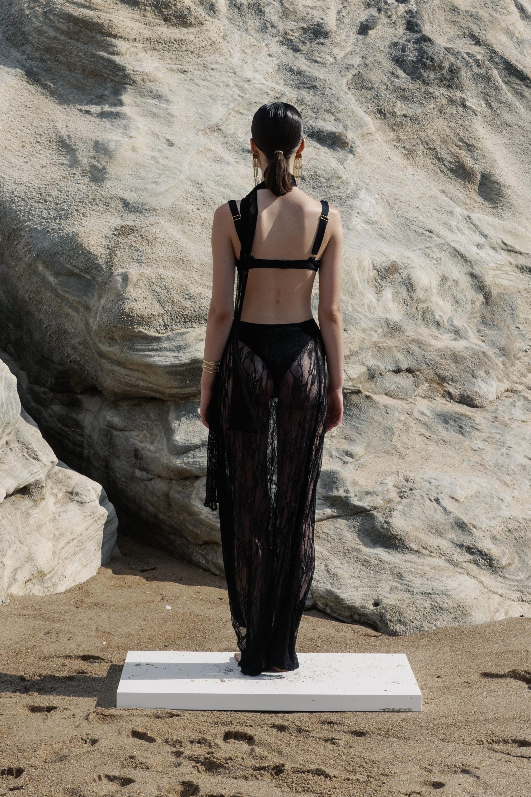 Raven | Black Lace Skirt and Scarf