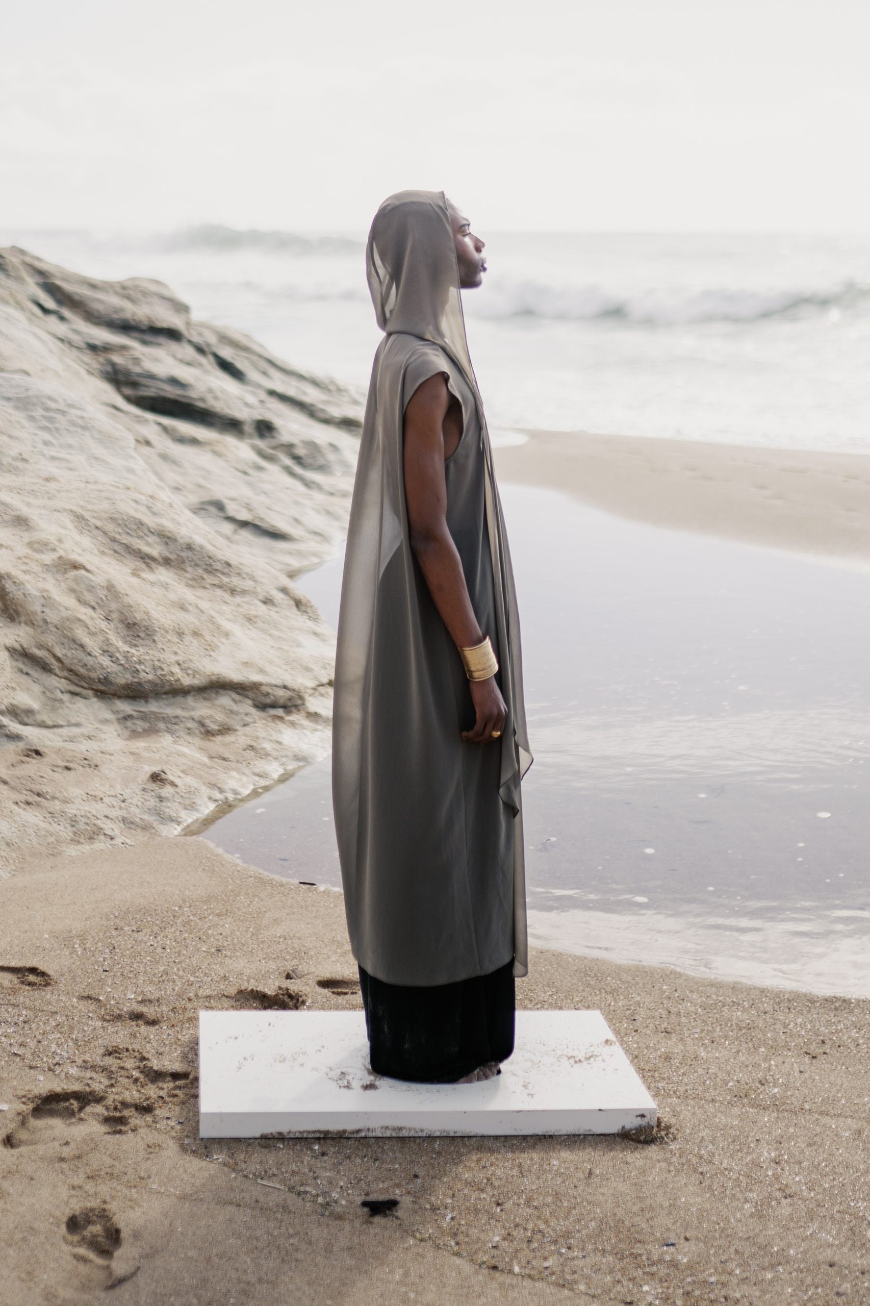 Shelter | Green Long Hooded Vest