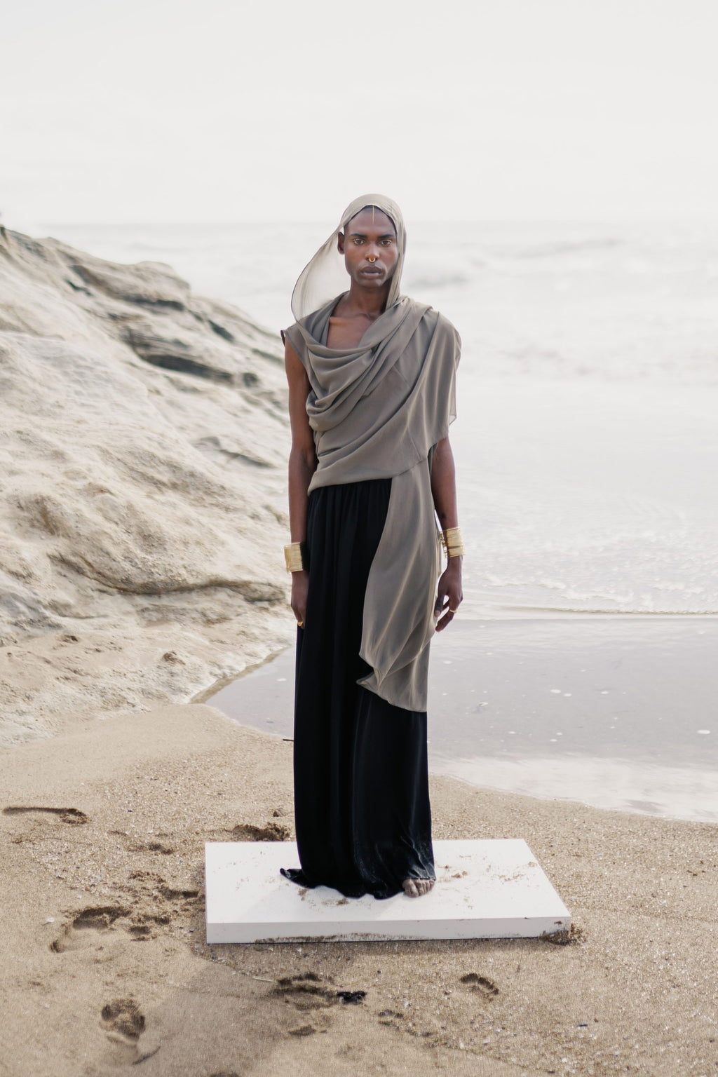 Shelter | Green Long Hooded Vest