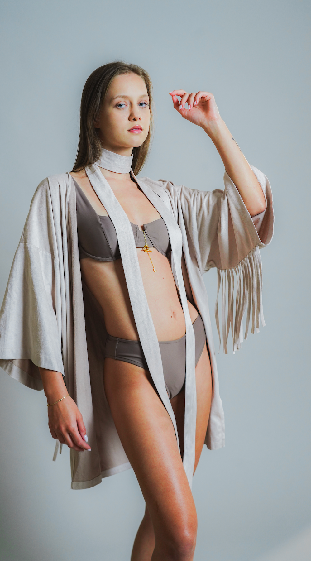 Nomad | Nude Kimono with Fringe