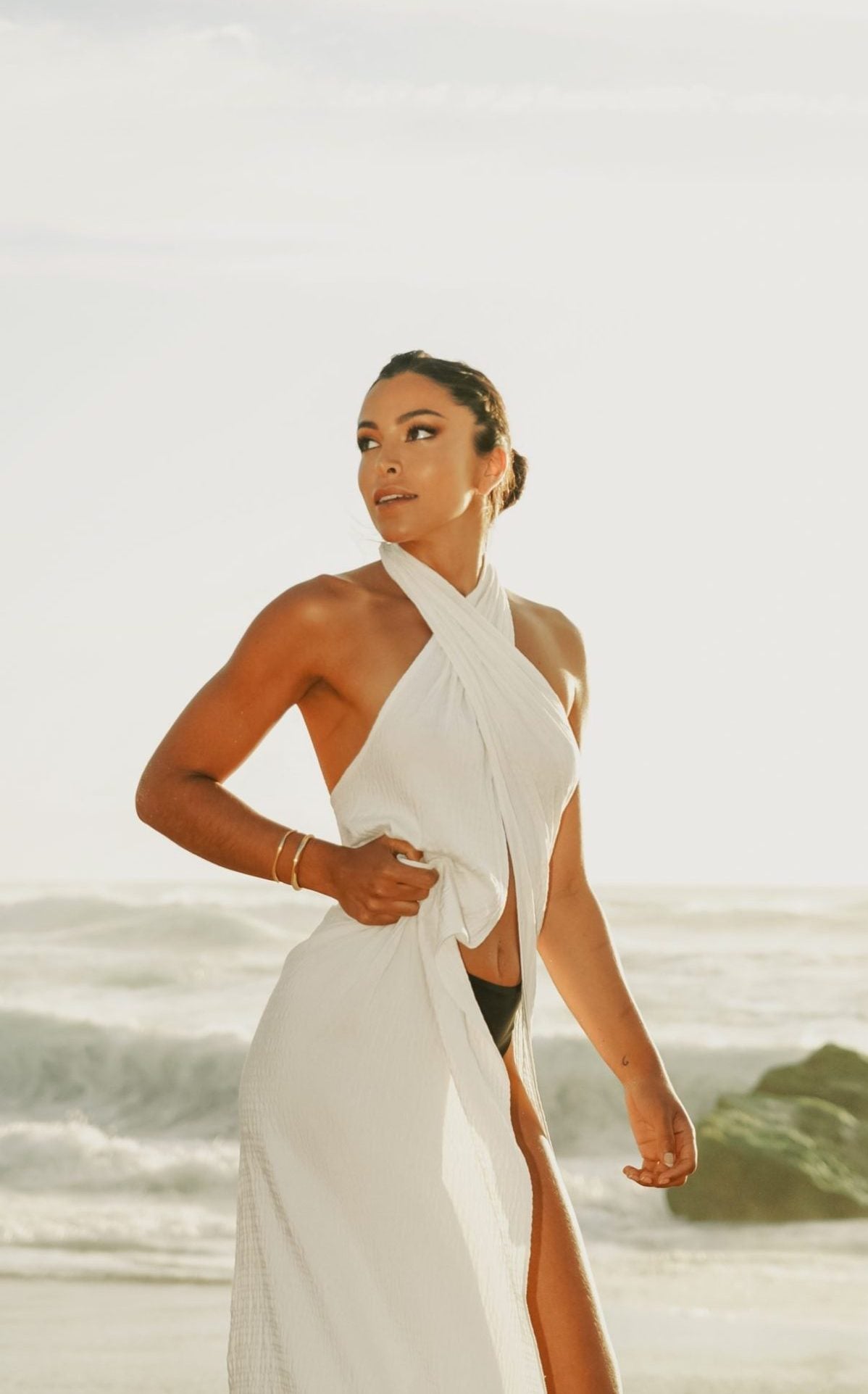 Convergence | White Cross-Over Top