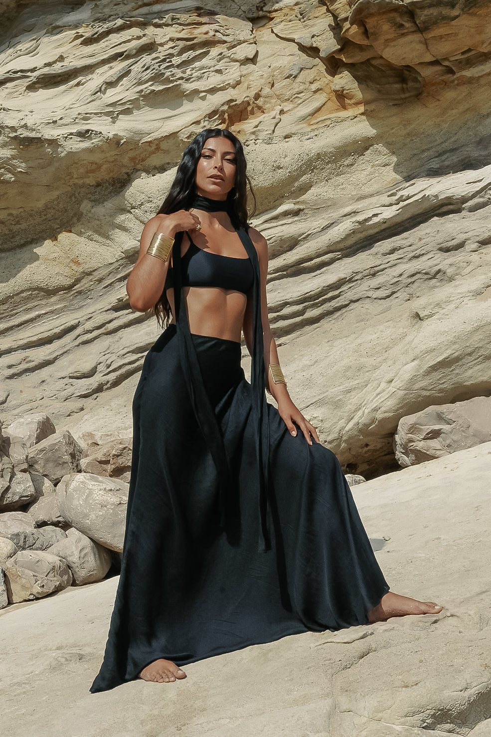 Obsidian | Black Skirt and Scarf